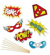 NPW Superhero Selfies Photo Prop Kit, Multicolor N2