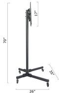 VIVO TV Cart for LCD LED Plasma Flat Panels Stand with Wheels Mobile fits 32" to 65" T.V. (STAND-TV01B) N8