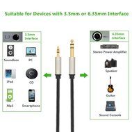 Ugreen Gold Plated 3.5mm 1/8" Male to 6.35mm 1/4" Male Stereo Audio Cable 3 Feet N5