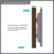 QualGear QG-TM-001 37-Inch to 70-Inch Universal Ultra Slim Low Profile Picture Hanging Style Wire Rope Wall Mount... N4
