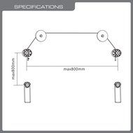 QualGear QG-TM-001 37-Inch to 70-Inch Universal Ultra Slim Low Profile Picture Hanging Style Wire Rope Wall Mount... N7