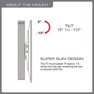 QualGear QG-TM-001 37-Inch to 70-Inch Universal Ultra Slim Low Profile Picture Hanging Style Wire Rope Wall Mount... N11