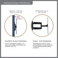 QualGear QG-TM-001 37-Inch to 70-Inch Universal Ultra Slim Low Profile Picture Hanging Style Wire Rope Wall Mount... N18