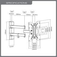 QualGear QG-TM-001 37-Inch to 70-Inch Universal Ultra Slim Low Profile Picture Hanging Style Wire Rope Wall Mount... N50