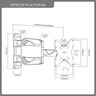 QualGear QG-TM-001 37-Inch to 70-Inch Universal Ultra Slim Low Profile Picture Hanging Style Wire Rope Wall Mount... N58