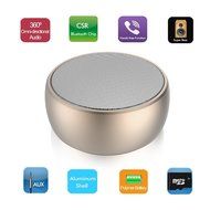 Aukoo Portable Bluetooth Speaker, Hi-Fi Portable Mini Round Metal Wireless Stereo Speaker, Works for Iphone, Ipad...