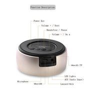 Aukoo Portable Bluetooth Speaker, Hi-Fi Portable Mini Round Metal Wireless Stereo Speaker, Works for Iphone, Ipad... N4