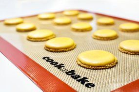Cooknbake Non Stick Silicone Baking Mat - Half Sheet Pan Liner - Standard Size 11 5/8 x 16 1/2 inches - Red Color... N4