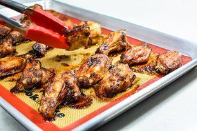 Cooknbake Non Stick Silicone Baking Mat - Half Sheet Pan Liner - Standard Size 11 5/8 x 16 1/2 inches - Red Color... N6