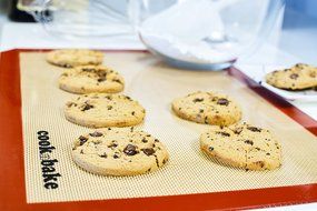Cooknbake Non Stick Silicone Baking Mat - Half Sheet Pan Liner - Standard Size 11 5/8 x 16 1/2 inches - Red Color... N7