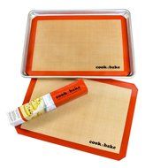 Cooknbake Non Stick Silicone Baking Mat - Half Sheet Pan Liner - Standard Size 11 5/8 x 16 1/2 inches - Red Color... N8