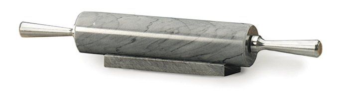 RSVP Gray Marble Rolling Pin with Stand, 17 Inch