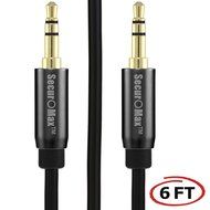 SecurOMax Male to Male Aux Cable with Shielded Cord, 6 Feet