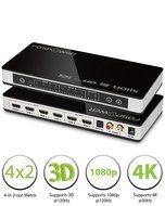 4 x 2 HDMI Matrix Switch [Ultra HD 4K x 2K], FosPower 4 In 2 Out Switcher / Splitter with Optical &amp; L/R Audio... N7