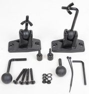 VideoSecu One Pair Black Univaersal Satellite Speaker Mount Bracket for Wall and Ceiling, fits Keyhole and thread... N2