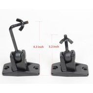 VideoSecu One Pair Black Univaersal Satellite Speaker Mount Bracket for Wall and Ceiling, fits Keyhole and thread... N4