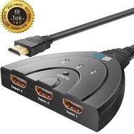fitTek&reg;Hdmi Switch Splitter 3 In 1 out Port Cable with Pigtail Supports 3D, 1080P, HD Audio