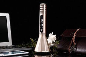 Wireless Bluetooth Karaoke Player Microphone Speaker KTV for iPhone IOS/Android Gold K98 N3