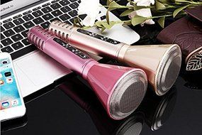Wireless Bluetooth Karaoke Player Microphone Speaker KTV for iPhone IOS/Android Gold K98 N7