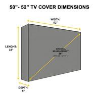Outdoor TV Cover, Black Weatherproof Universal Protector for 50'' - 52'' LCD, LED, Plasma Television Sets - Compatible...