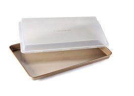 Calphalon Nonstick Bakeware Baking Sheet with Cover, 12&quot; by 17&quot;, Toffee