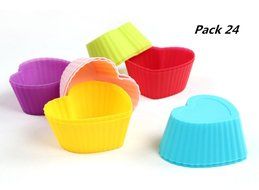 Yosoo Reusable and Non-stick Silicone 7cm Cupcake Baking Muffin Cups Molds in Storage Containerin in Six Assorted...