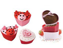 Yosoo Reusable and Non-stick Silicone 7cm Cupcake Baking Muffin Cups Molds in Storage Containerin in Six Assorted... N4