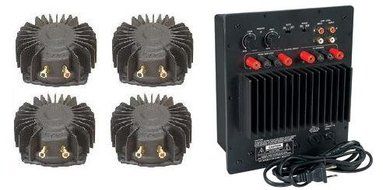 Home Theater Bass Shaker System for four seats- Four Aura Pro shakers and subwoofer amplifier