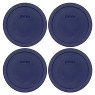 Pyrex Blue 3 Cup Round Storage Cover #7401-PC for Glass Bowls 4-Pack