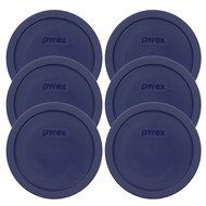 Pyrex Blue 3 Cup Round Storage Cover #7401-PC for Glass Bowls 4-Pack N2
