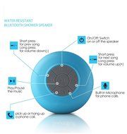 Finco(TM) HD Water Resistant Bluetooth 3.0 Shower Speaker, Handsfree Portable Speakerphone with Built-in Mic,... N2