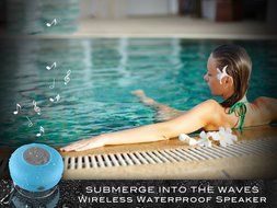 Finco(TM) HD Water Resistant Bluetooth 3.0 Shower Speaker, Handsfree Portable Speakerphone with Built-in Mic,... N4