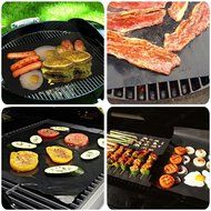 niceEshop(TM) Set of 3 Non-Stick BBQ Grill Mat Heat Resistant Barbecue Sheets For Grilling Meat, Veggies, Seafoodd N14