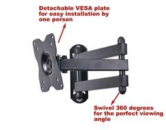 VideoSecu Articulating Arm Wall Mount for 15 to 27-Inch Panel ML12B, Black N4