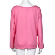 AIMTOPPY Women Loose Skull Printing Word Shoulder Long Sleeve T-shirt Tops Blouse (XL, Pink) N5