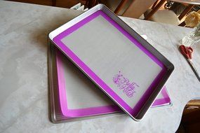 Silicone Bakeware Baking Sheet Bargain with Bonus Cookbook - 16.5 x 11.5 Inches - Superb Non Stick Fiberglass... N5