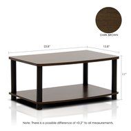 Furinno 13191DBR/BK Turn-N-Tube No Tools 2-Tier Elevated TV Stand, Dark Brown/Black N2