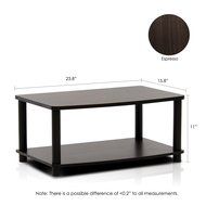 Furinno 13191DBR/BK Turn-N-Tube No Tools 2-Tier Elevated TV Stand, Dark Brown/Black N5