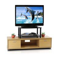 Furinno 13191DBR/BK Turn-N-Tube No Tools 2-Tier Elevated TV Stand, Dark Brown/Black N6