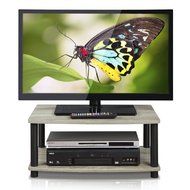 Furinno 13191DBR/BK Turn-N-Tube No Tools 2-Tier Elevated TV Stand, Dark Brown/Black N9