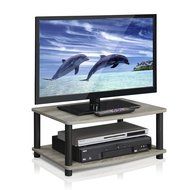 Furinno 13191DBR/BK Turn-N-Tube No Tools 2-Tier Elevated TV Stand, Dark Brown/Black N10