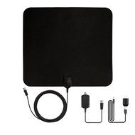 Powilling Amplified Indoor HDTV Antenna 50 Mile Range With Power Supply and 13.2ft Coax Cable