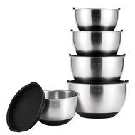 Mixing Bowls Set, X-Chef Professional Stainless Steel Mixing Bowls With Lids, Measurement Lines, Set of 5 Christmas...