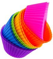 Silicone Baking Cups 12 Cupcake Muffin Liners Kids Bento Lunchbox Divider Accessories by Chelsydale