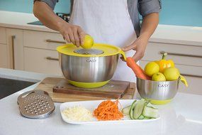 SPECIAL OFFER - 10 PIECE SET - 18/10 Stainless Steel Mixing Bowls with Handles, Lids, Spout, Non-slip Silicone... N15