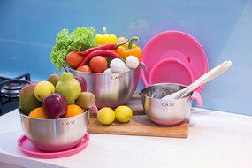 SPECIAL OFFER - 10 PIECE SET - 18/10 Stainless Steel Mixing Bowls with Handles, Lids, Spout, Non-slip Silicone... N26