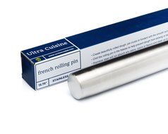 Professional French Rolling Pin for Baking &ndash; Smooth Stainless Steel Metal &amp; Tapered Design Best for Fondant, Pie... N7