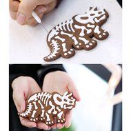 LOHOME Dinosaur Fossil Cookies Cutter / Stampers - Set of 3-pieces PVC Cream Chocolate Decoration Mold DIY Baking... N4