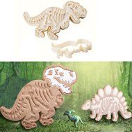 LOHOME Dinosaur Fossil Cookies Cutter / Stampers - Set of 3-pieces PVC Cream Chocolate Decoration Mold DIY Baking... N8
