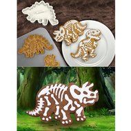 LOHOME Dinosaur Fossil Cookies Cutter / Stampers - Set of 3-pieces PVC Cream Chocolate Decoration Mold DIY Baking... N9